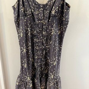 Parker Adjustable Strap Grey Sun Dress with Floral Print